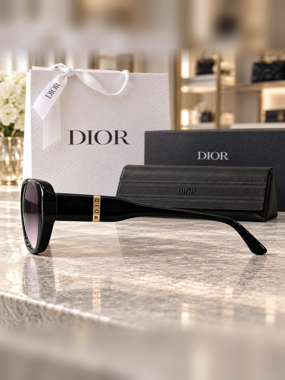 Dior Black Cat Eye Gradient Sunglasses - Picture 3 of 6